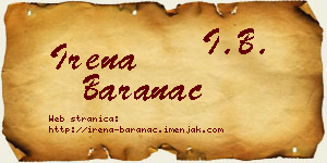 Irena Baranac vizit kartica